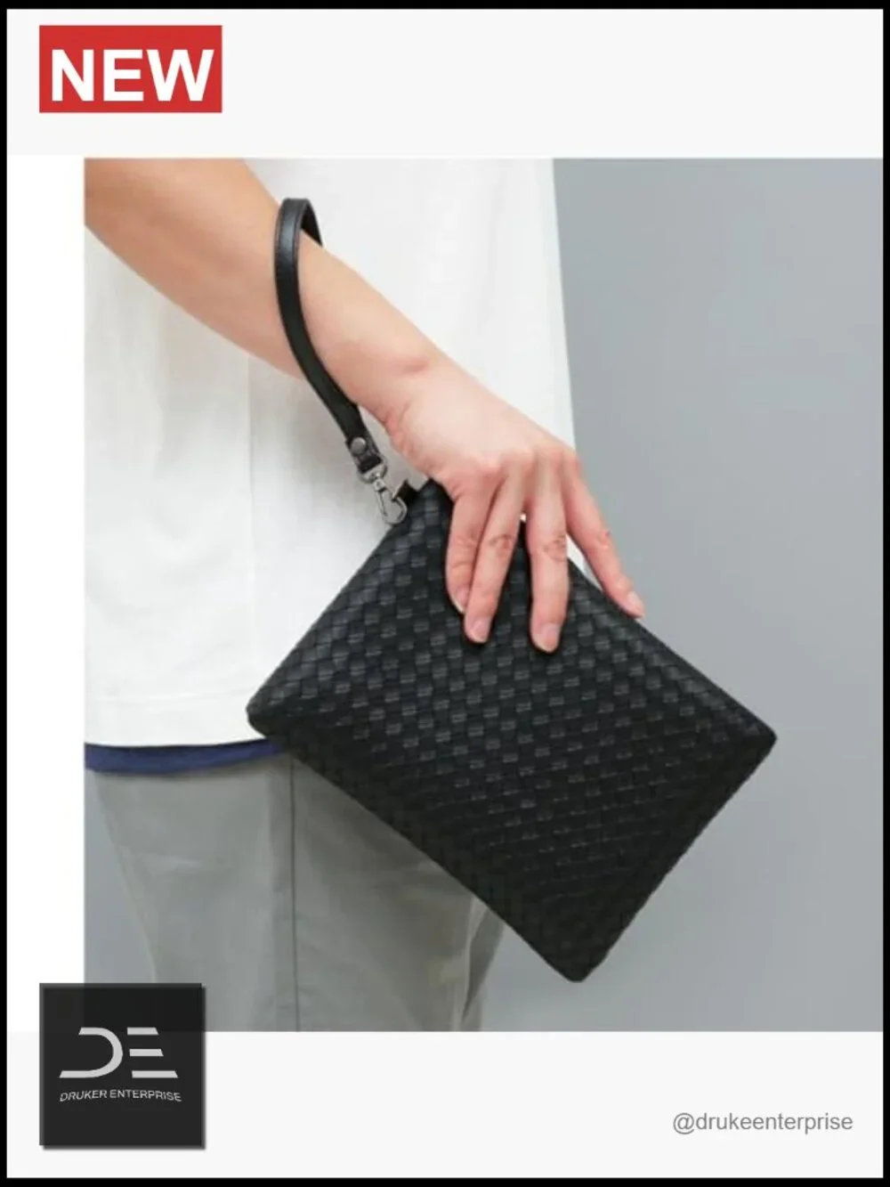 PU Leather Men's Clutch Bag RFID Blocking Large Wristlet Wallet